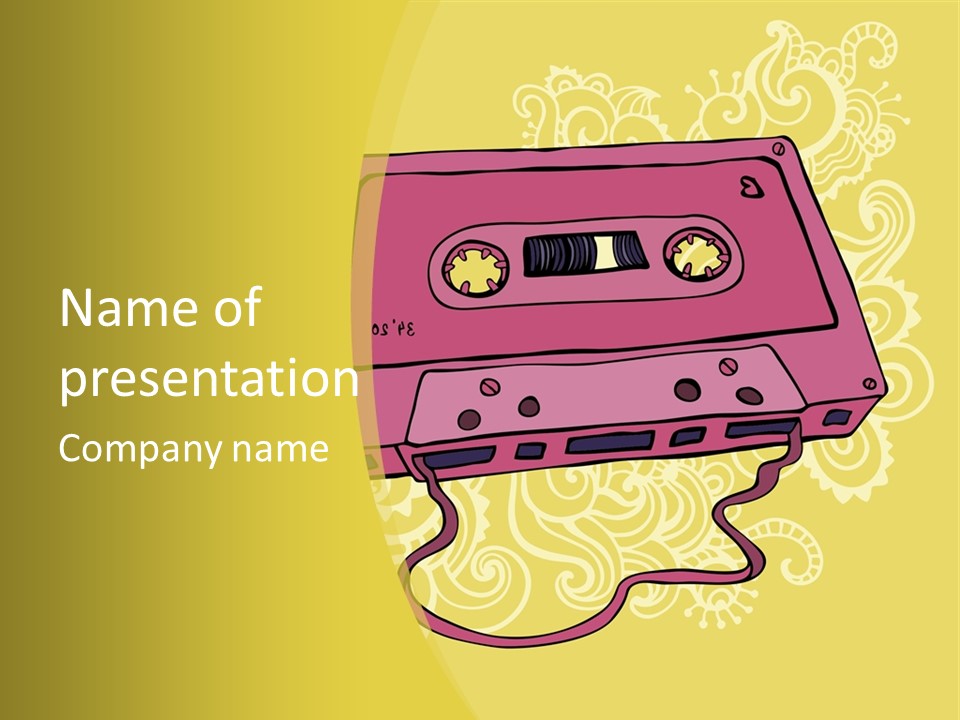 Old Audio Cassette Dated PowerPoint Template