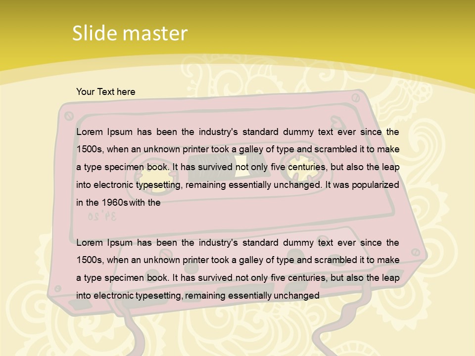 Old Audio Cassette Dated PowerPoint Template