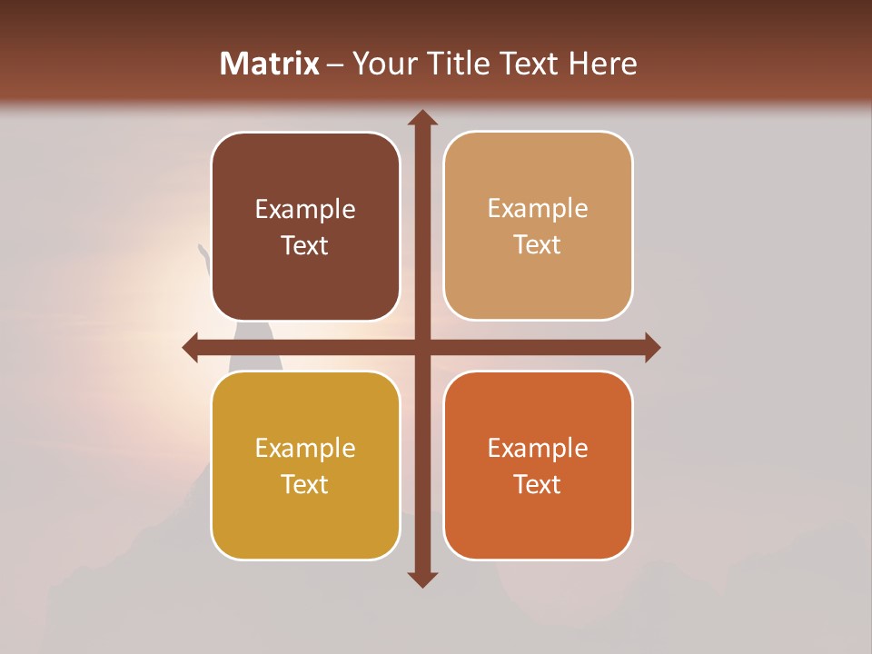 A Person Standing On Top Of A Mountain With Their Arms In The Air PowerPoint Template