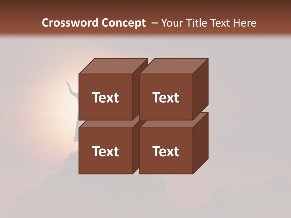 A Person Standing On Top Of A Mountain With Their Arms In The Air PowerPoint Template