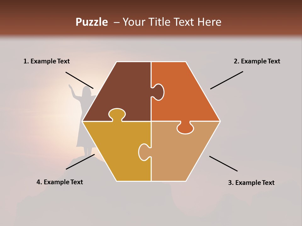 A Person Standing On Top Of A Mountain With Their Arms In The Air PowerPoint Template