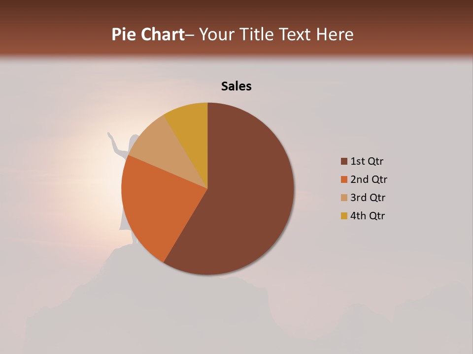A Person Standing On Top Of A Mountain With Their Arms In The Air PowerPoint Template