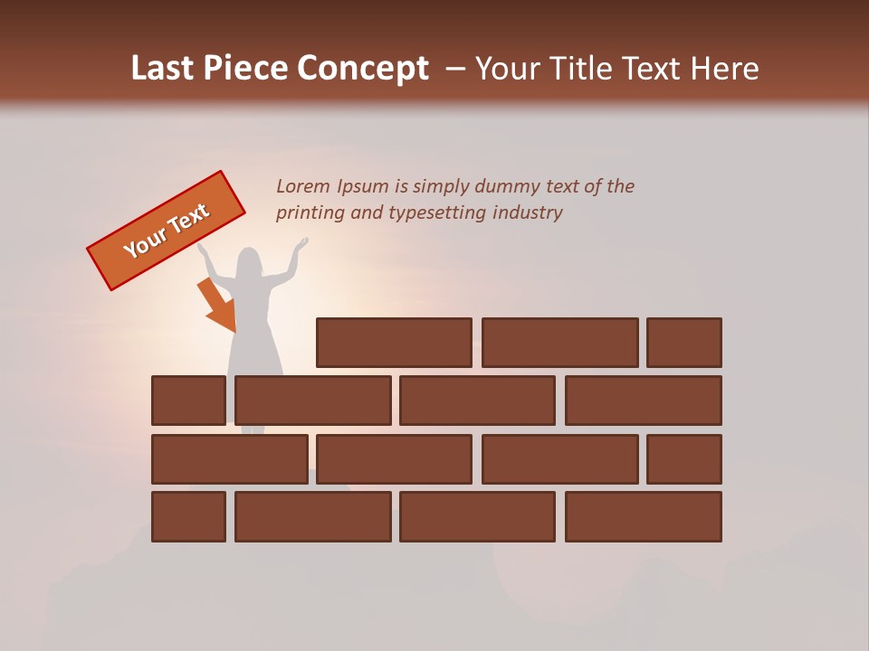 A Person Standing On Top Of A Mountain With Their Arms In The Air PowerPoint Template