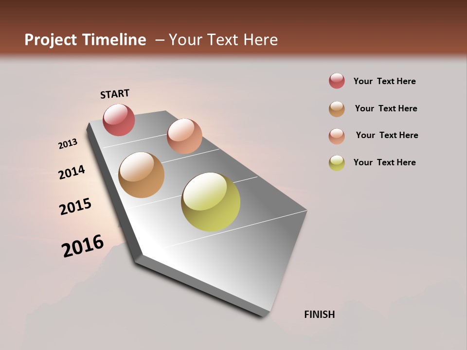 A Person Standing On Top Of A Mountain With Their Arms In The Air PowerPoint Template