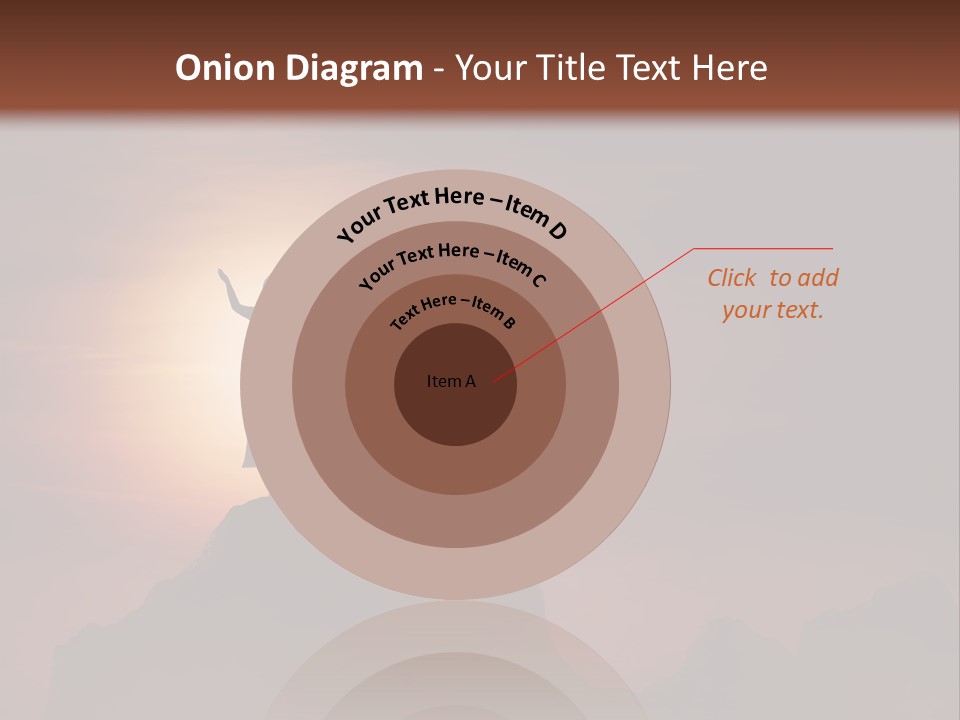 A Person Standing On Top Of A Mountain With Their Arms In The Air PowerPoint Template