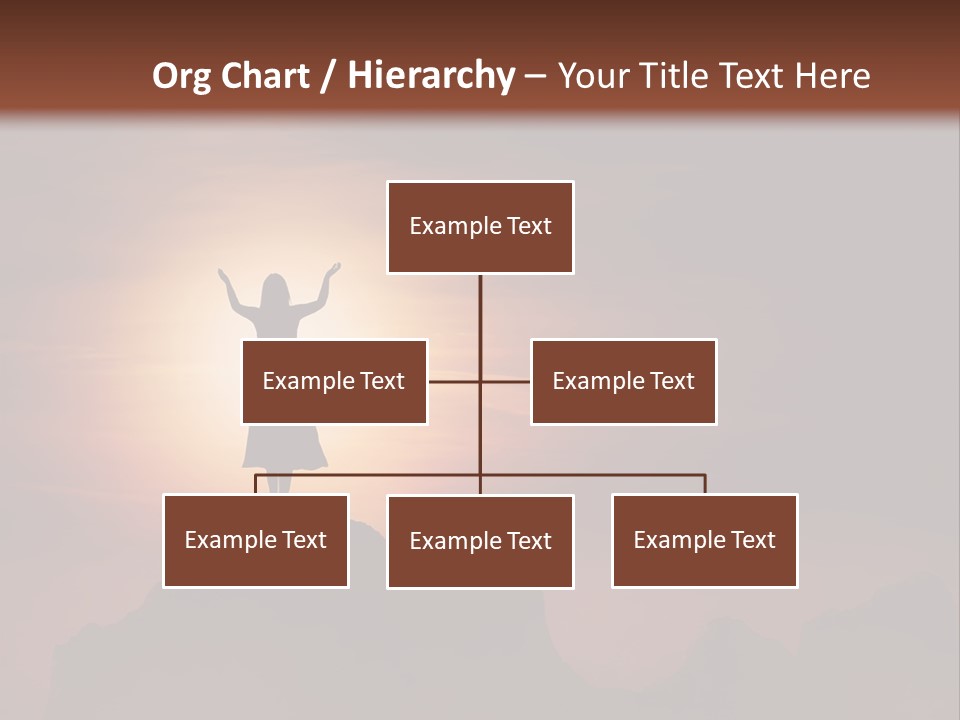 A Person Standing On Top Of A Mountain With Their Arms In The Air PowerPoint Template