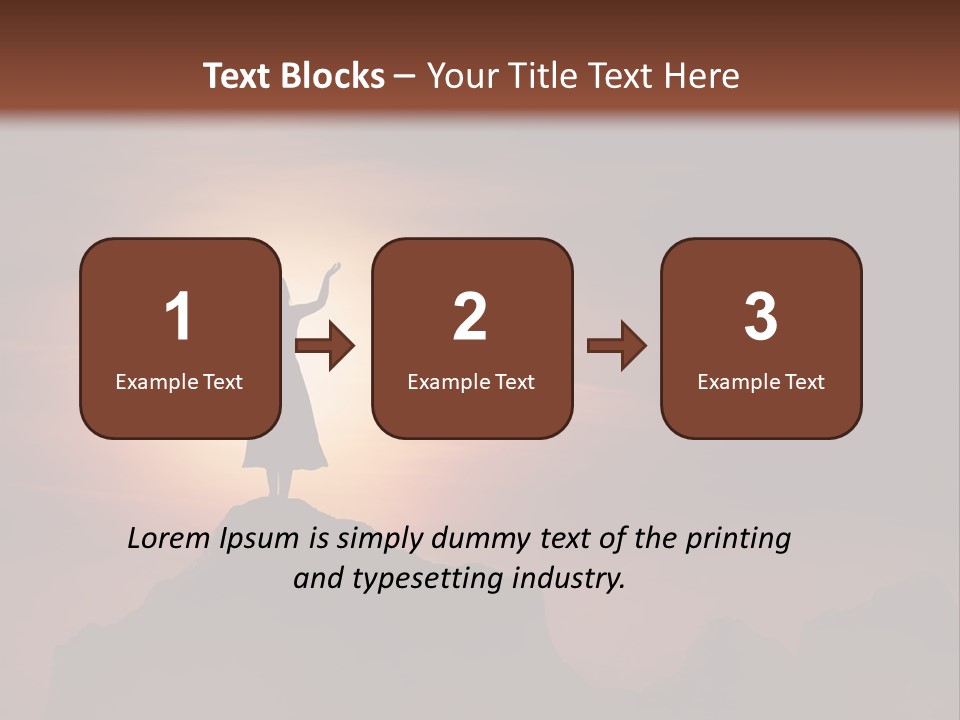 A Person Standing On Top Of A Mountain With Their Arms In The Air PowerPoint Template