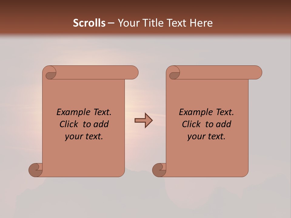 A Person Standing On Top Of A Mountain With Their Arms In The Air PowerPoint Template