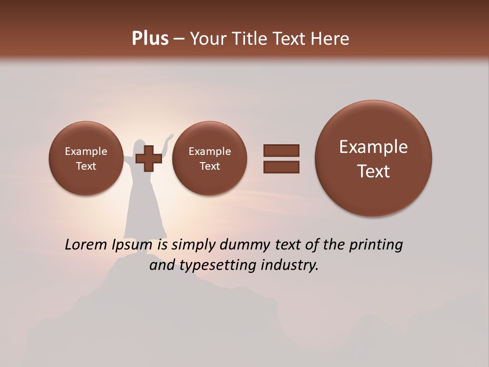A Person Standing On Top Of A Mountain With Their Arms In The Air PowerPoint Template