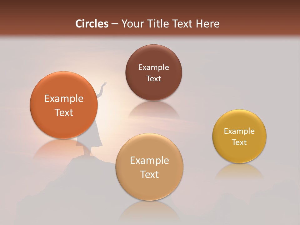 A Person Standing On Top Of A Mountain With Their Arms In The Air PowerPoint Template