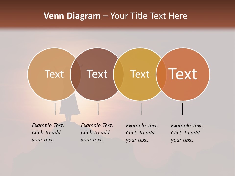 A Person Standing On Top Of A Mountain With Their Arms In The Air PowerPoint Template