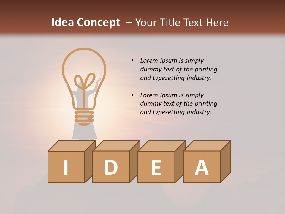 A Person Standing On Top Of A Mountain With Their Arms In The Air PowerPoint Template