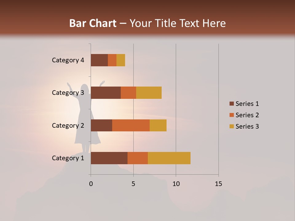 A Person Standing On Top Of A Mountain With Their Arms In The Air PowerPoint Template