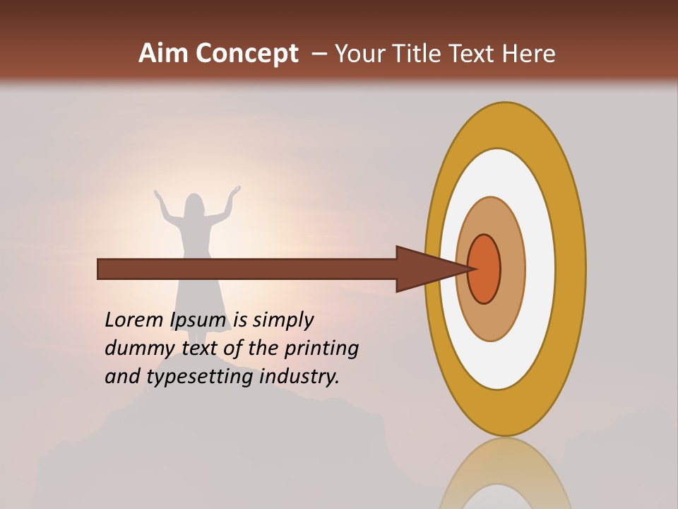 A Person Standing On Top Of A Mountain With Their Arms In The Air PowerPoint Template