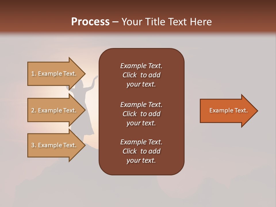 A Person Standing On Top Of A Mountain With Their Arms In The Air PowerPoint Template