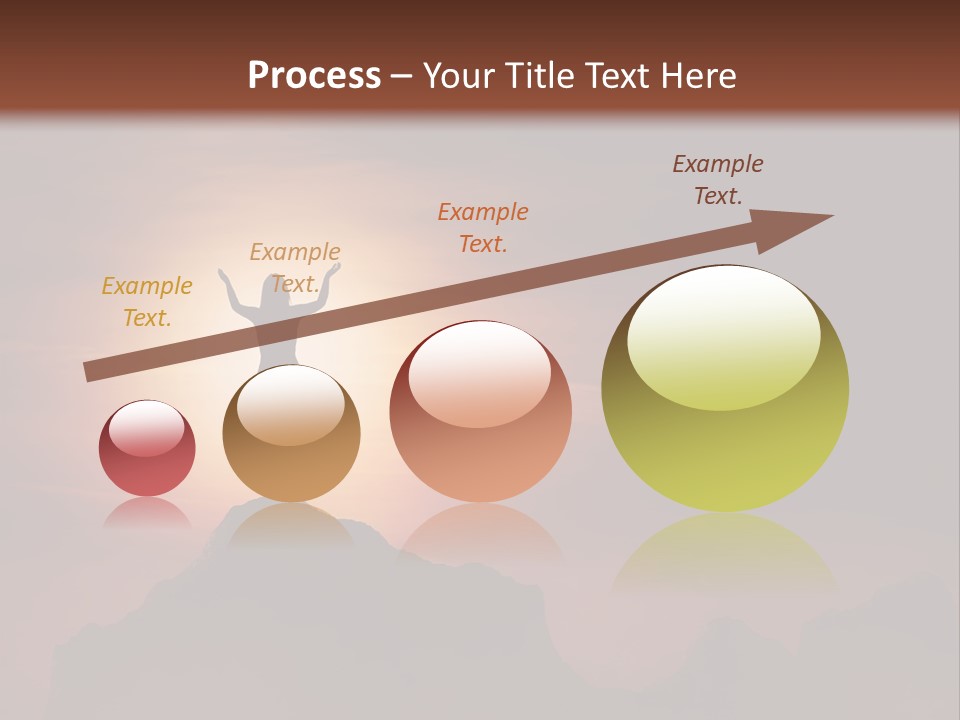 A Person Standing On Top Of A Mountain With Their Arms In The Air PowerPoint Template