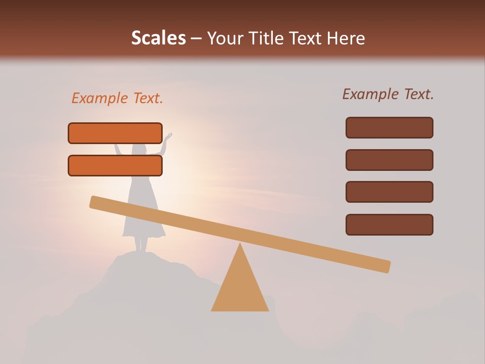 A Person Standing On Top Of A Mountain With Their Arms In The Air PowerPoint Template