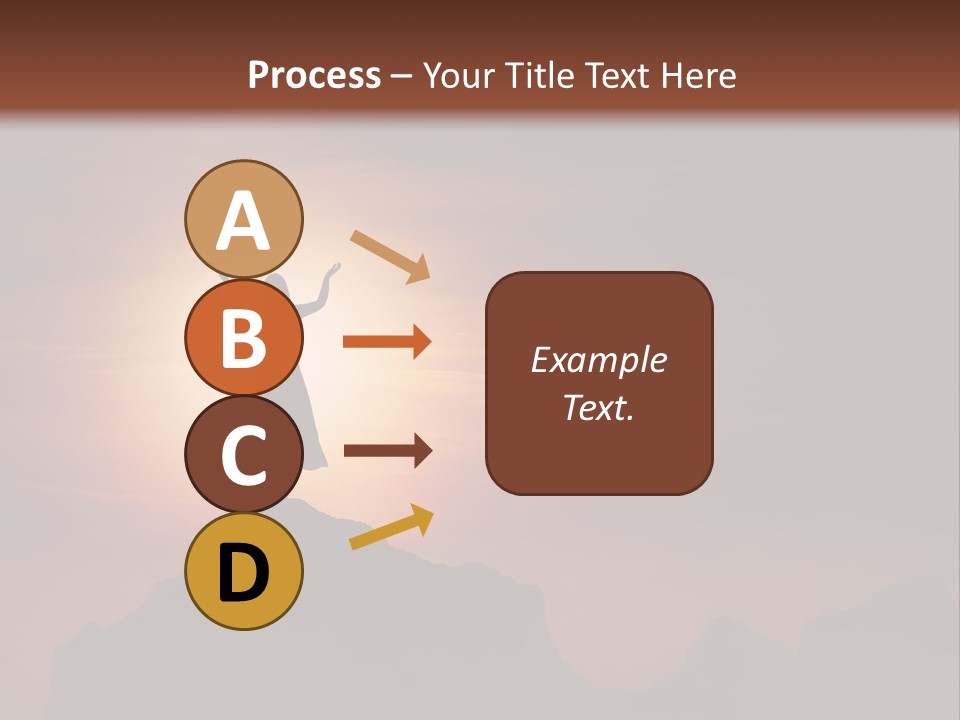 A Person Standing On Top Of A Mountain With Their Arms In The Air PowerPoint Template