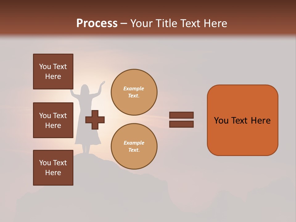 A Person Standing On Top Of A Mountain With Their Arms In The Air PowerPoint Template