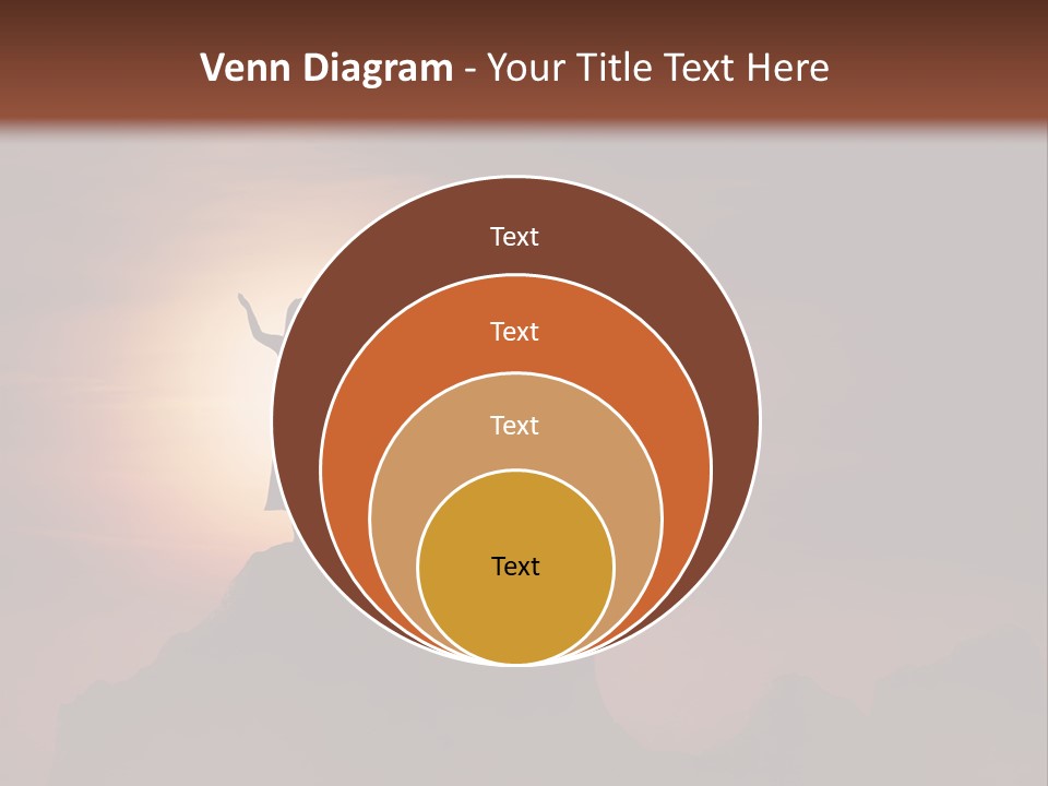 A Person Standing On Top Of A Mountain With Their Arms In The Air PowerPoint Template