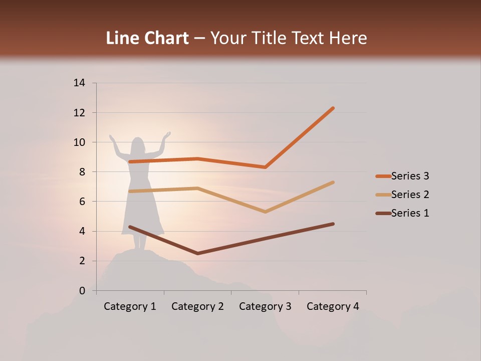 A Person Standing On Top Of A Mountain With Their Arms In The Air PowerPoint Template