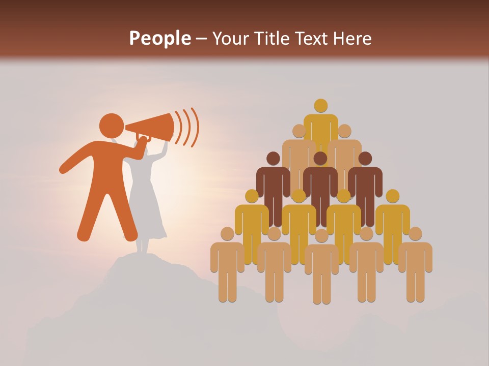 A Person Standing On Top Of A Mountain With Their Arms In The Air PowerPoint Template