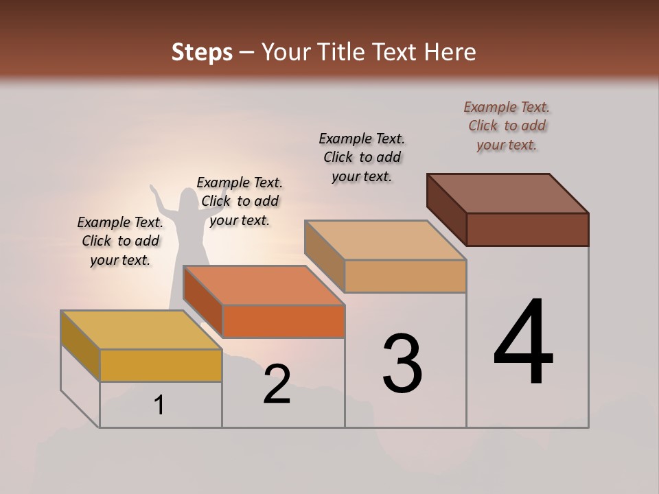 A Person Standing On Top Of A Mountain With Their Arms In The Air PowerPoint Template