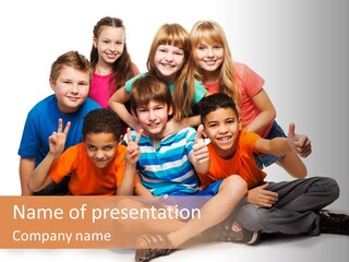 Positive Thumb Up Girl PowerPoint Template