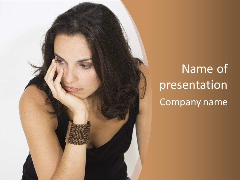 Youthful Sit Thinking PowerPoint Template