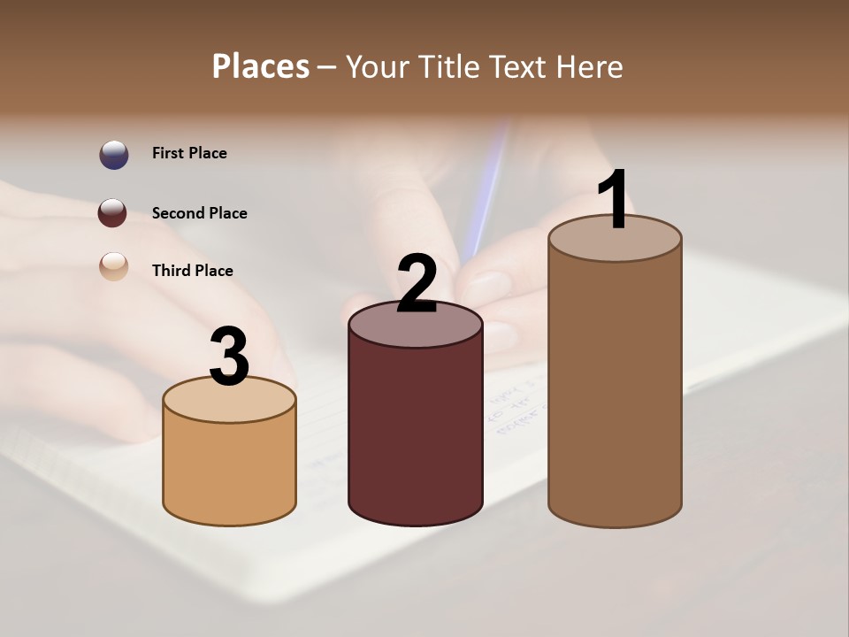 A Person Writing On A Notebook With A Pen PowerPoint Template