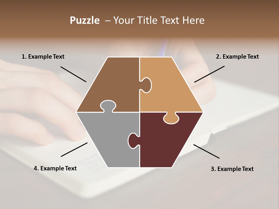 A Person Writing On A Notebook With A Pen PowerPoint Template