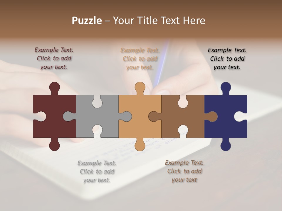 A Person Writing On A Notebook With A Pen PowerPoint Template