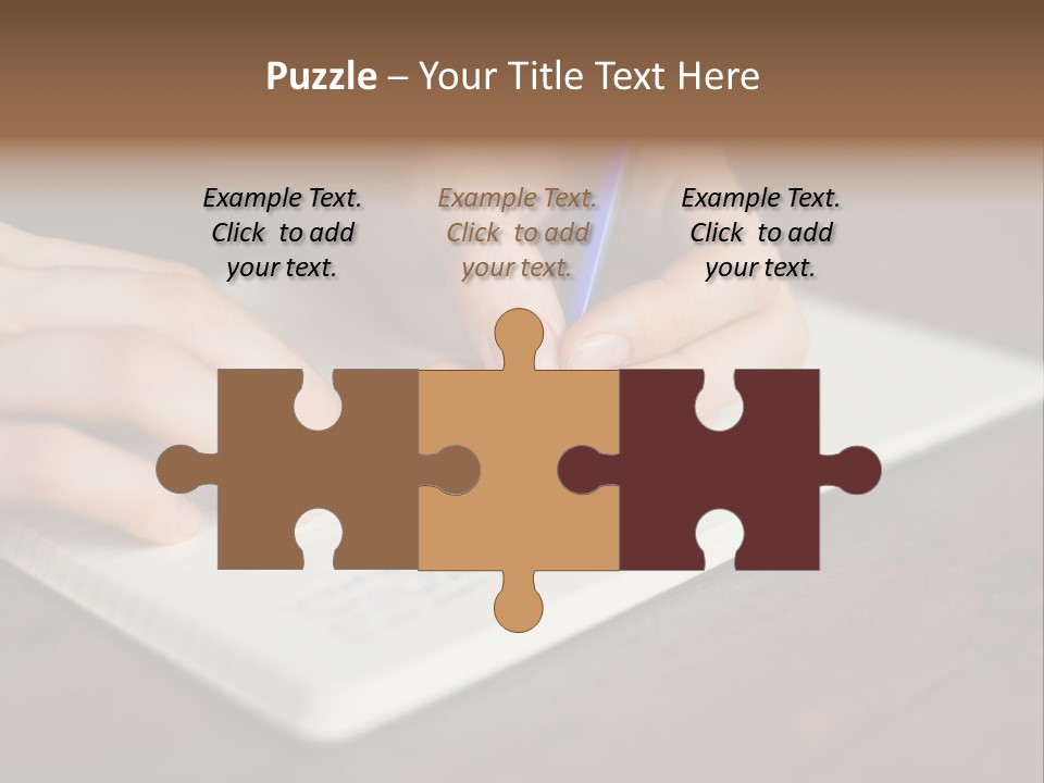 A Person Writing On A Notebook With A Pen PowerPoint Template