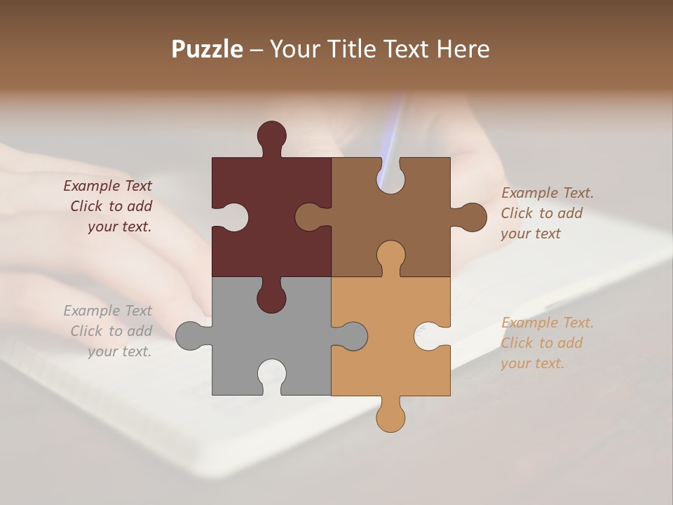 A Person Writing On A Notebook With A Pen PowerPoint Template