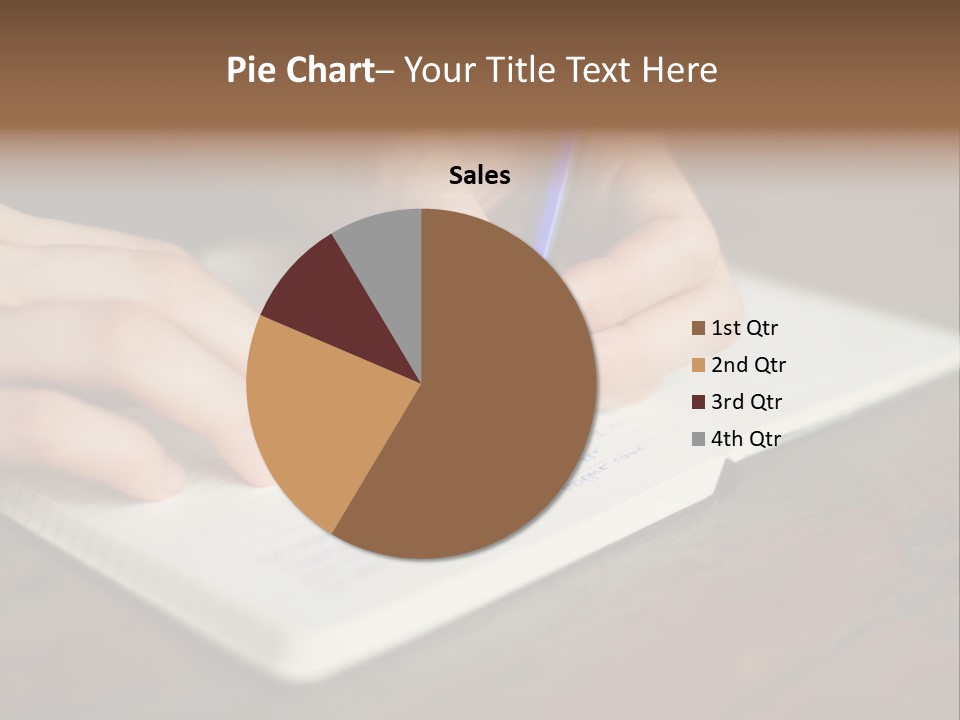A Person Writing On A Notebook With A Pen PowerPoint Template