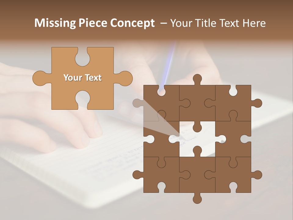 A Person Writing On A Notebook With A Pen PowerPoint Template