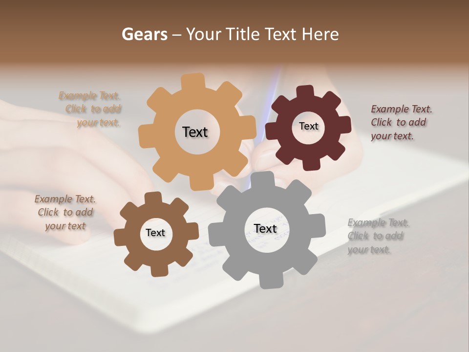 A Person Writing On A Notebook With A Pen PowerPoint Template