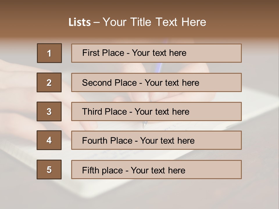 A Person Writing On A Notebook With A Pen PowerPoint Template