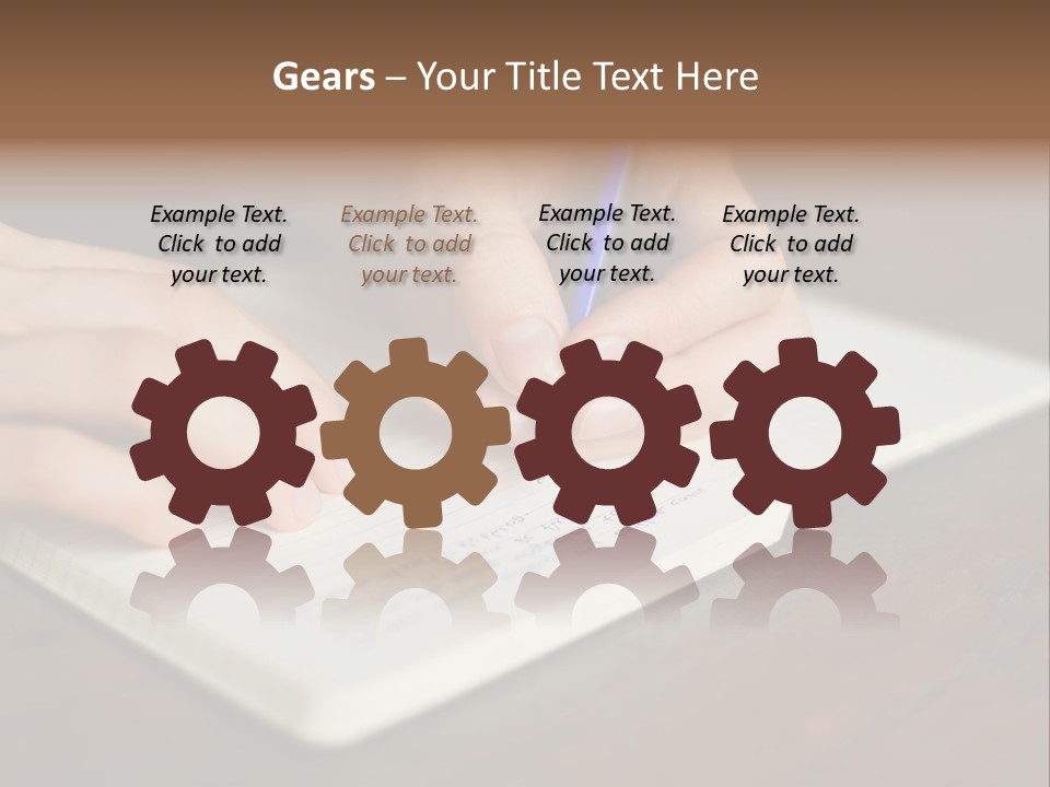 A Person Writing On A Notebook With A Pen PowerPoint Template