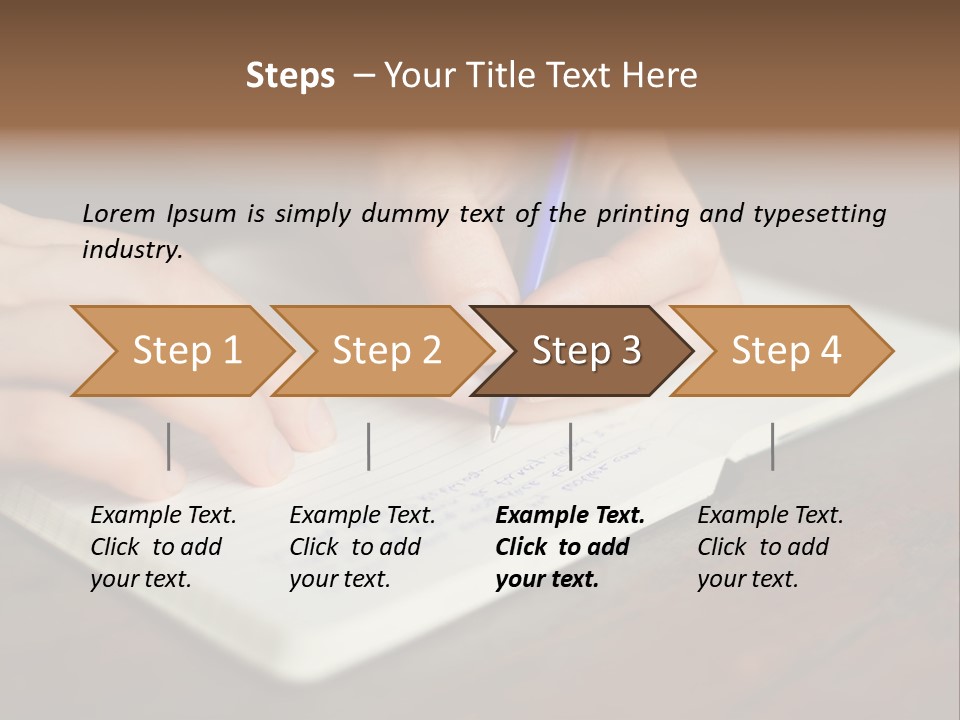 A Person Writing On A Notebook With A Pen PowerPoint Template