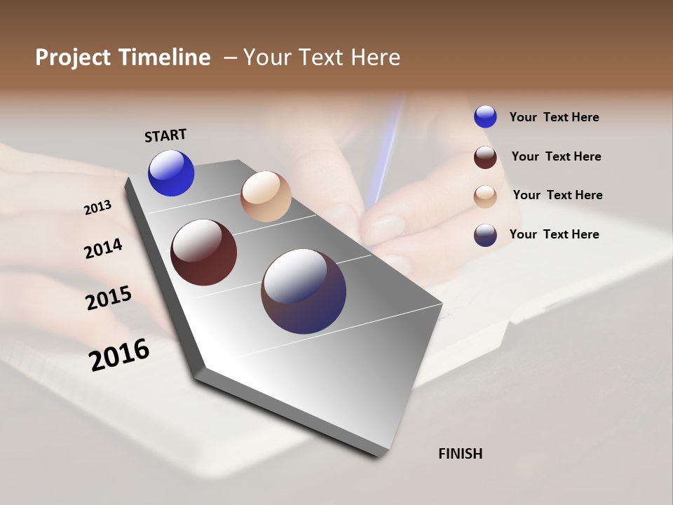 A Person Writing On A Notebook With A Pen PowerPoint Template