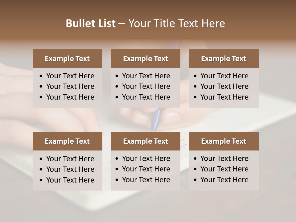 A Person Writing On A Notebook With A Pen PowerPoint Template