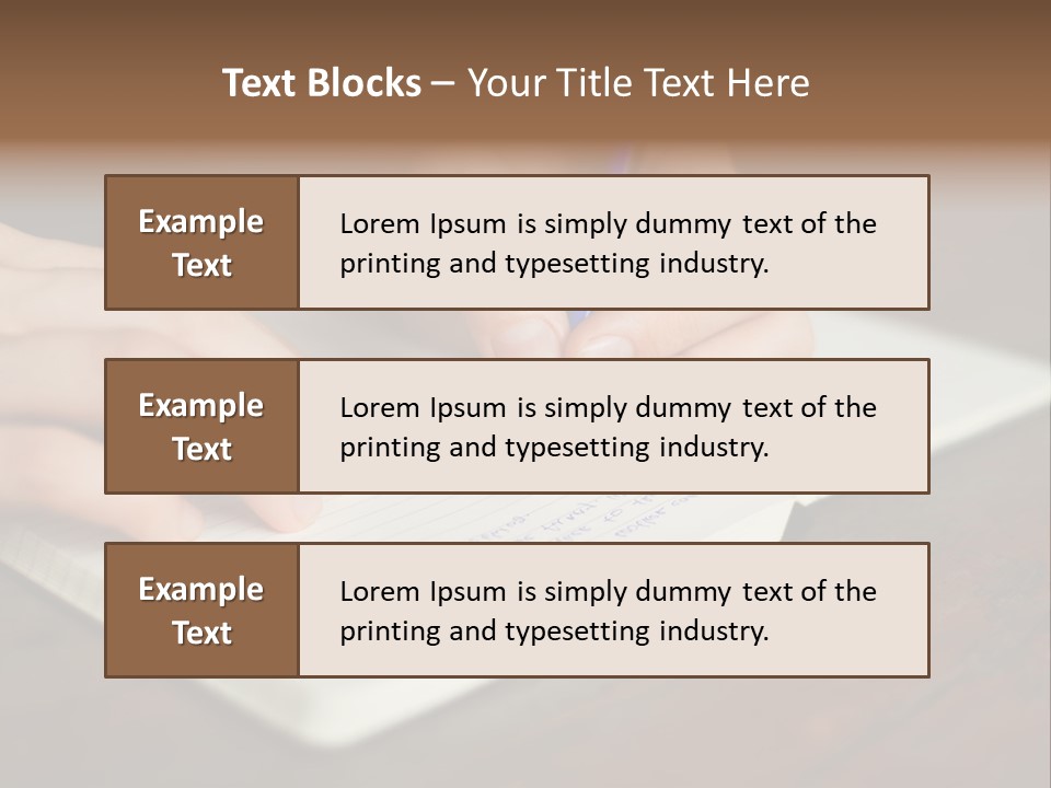 A Person Writing On A Notebook With A Pen PowerPoint Template