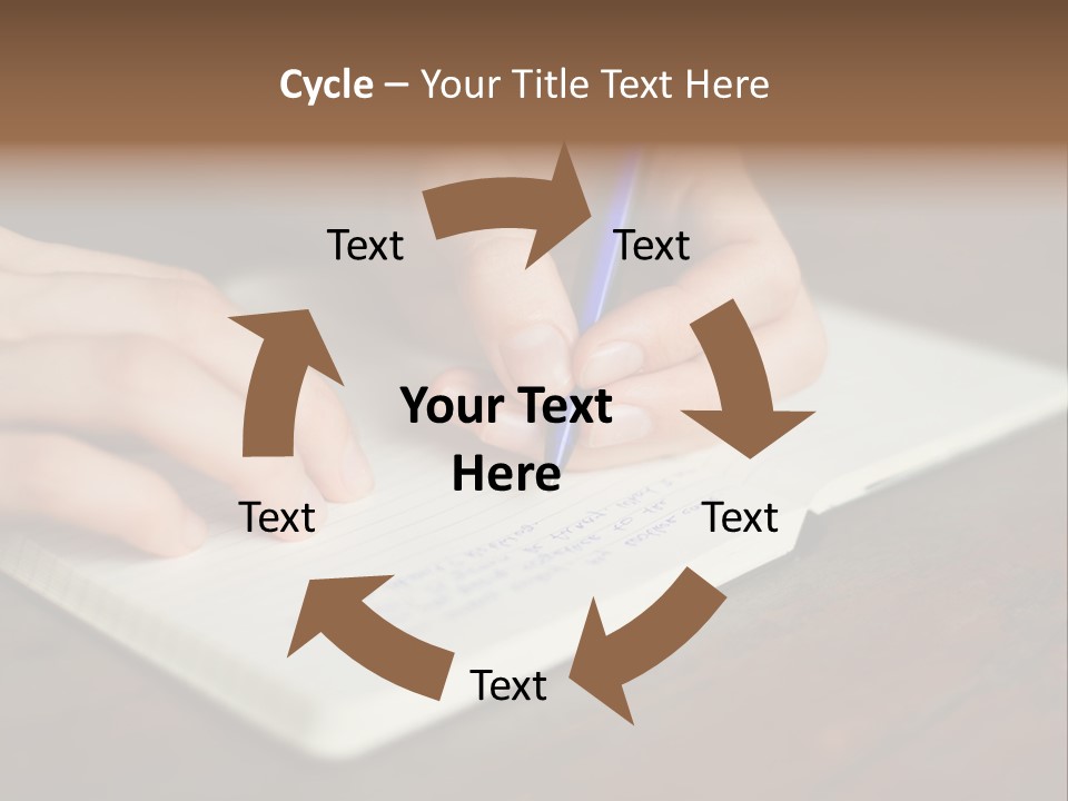 A Person Writing On A Notebook With A Pen PowerPoint Template