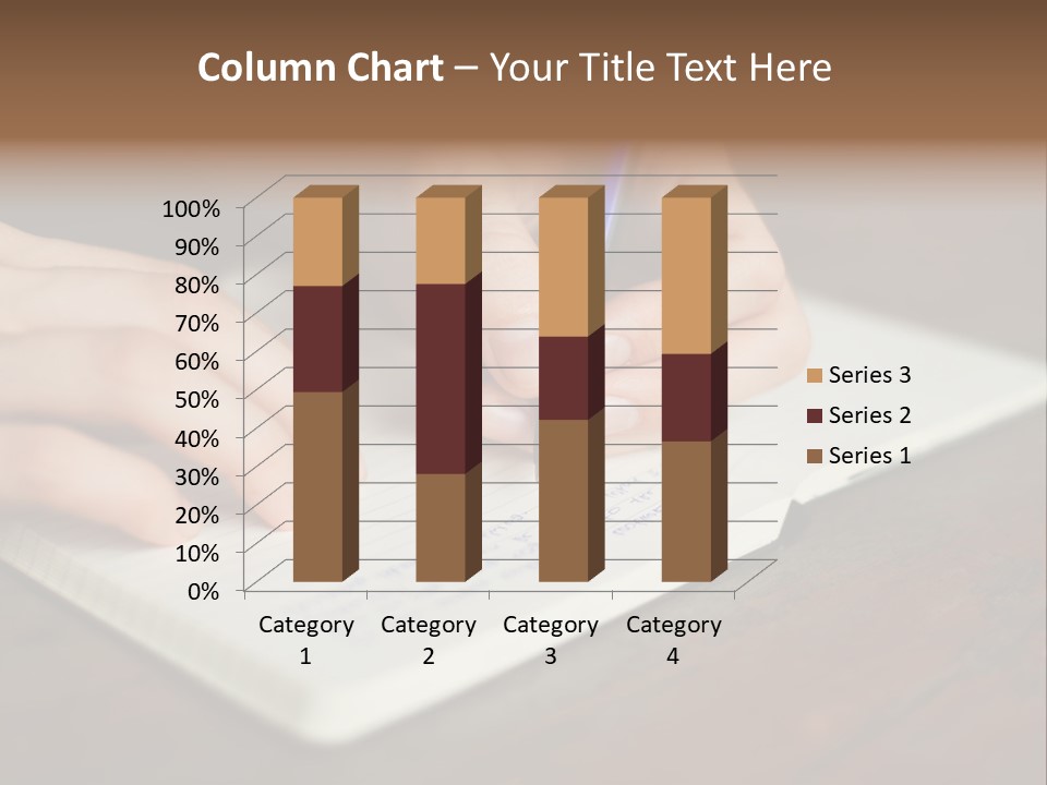 A Person Writing On A Notebook With A Pen PowerPoint Template