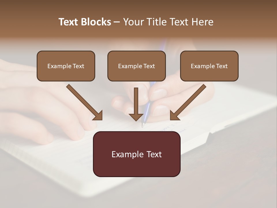 A Person Writing On A Notebook With A Pen PowerPoint Template