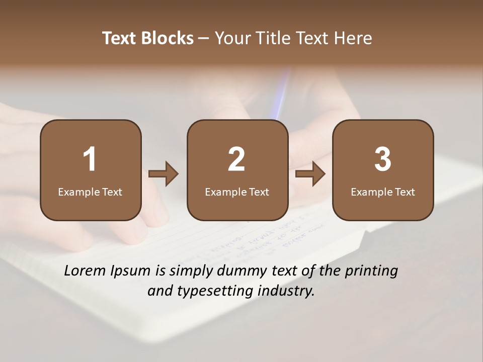 A Person Writing On A Notebook With A Pen PowerPoint Template