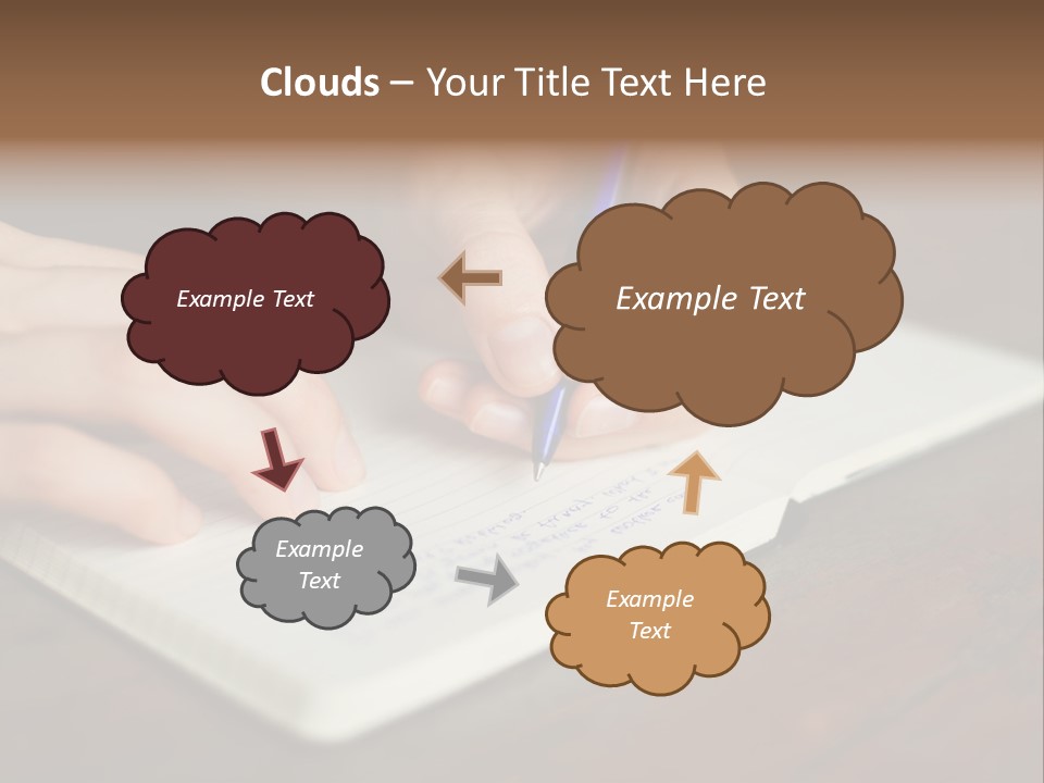 A Person Writing On A Notebook With A Pen PowerPoint Template