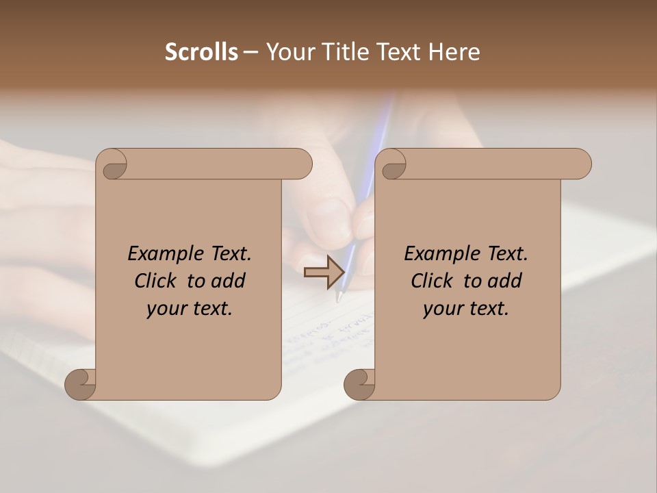 A Person Writing On A Notebook With A Pen PowerPoint Template