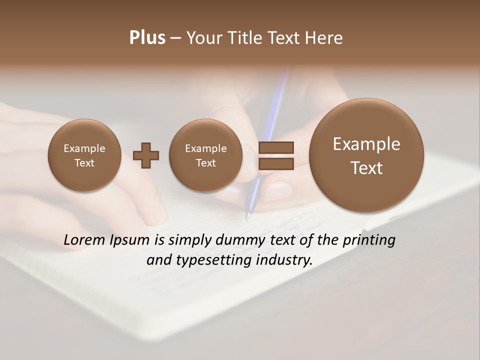 A Person Writing On A Notebook With A Pen PowerPoint Template